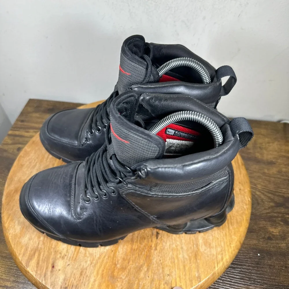 Nike Shox Neo Mens Black Leather Waterproof Hiking Boots Size 7 308659-016
